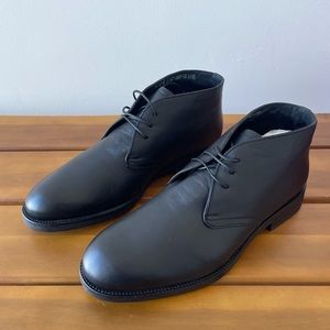 NEW Bally black leather chukka boots fur lined 8.5 US